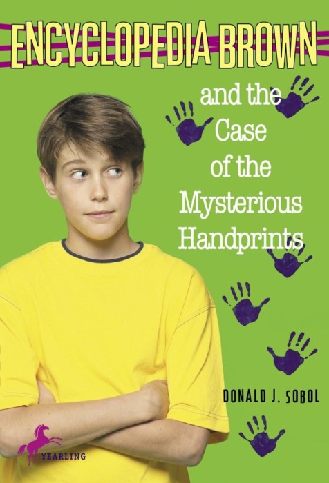 Cover for Encyclopedia Brown and the Case of the Mysterious Handprints